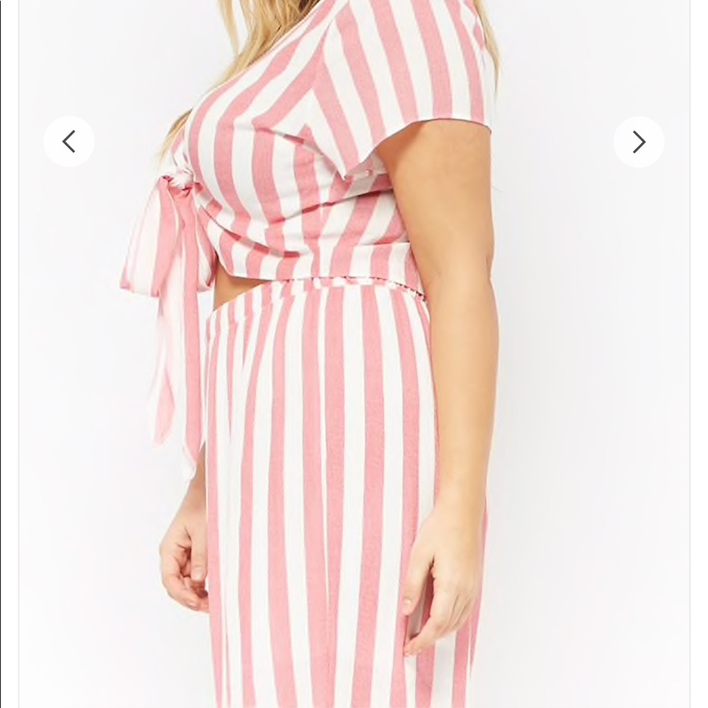 Plus Size Striped Tie 2 Piece - Picture 4 of 4
